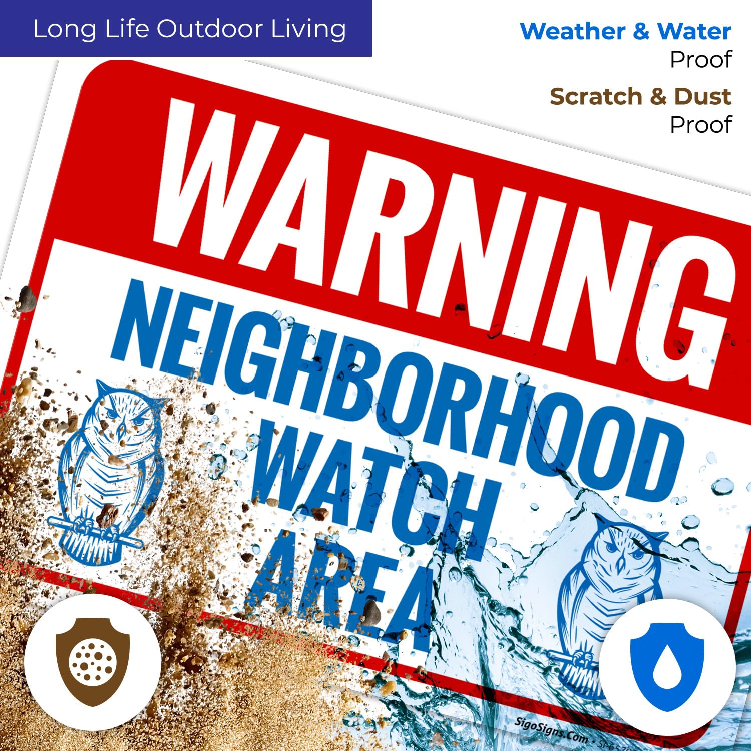 Warning Neighbourhood Watch Area Sign, 10x7 Inches, Rust Free .040